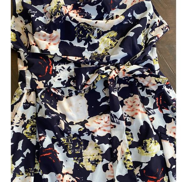GAP Maternity Floral Cowl Neck Back Tie Dress Midi Length - S - Picture 5 of 10